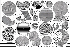 Tattoo of a minimalist version of the stripes and pattern of a tabby cat's head, not the head, just the pattern, enclosed by a circle. tattoo idea