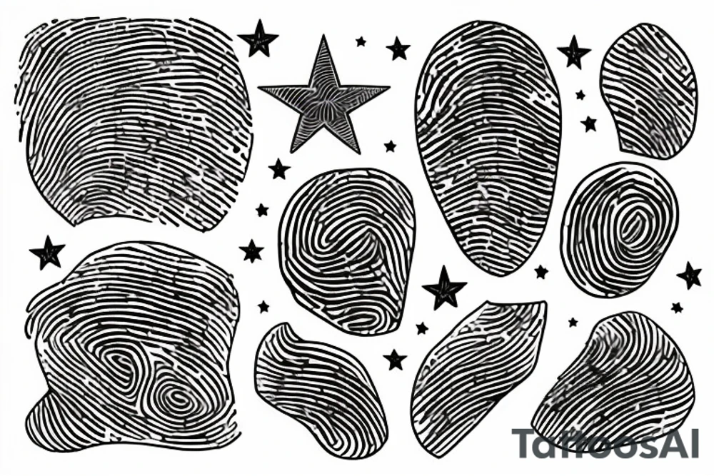 Star in fingerprint tattoo idea