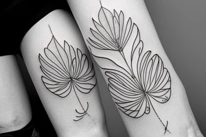 Line work to do with nature thin tattoo idea