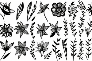 Line work flower thin tattoo idea