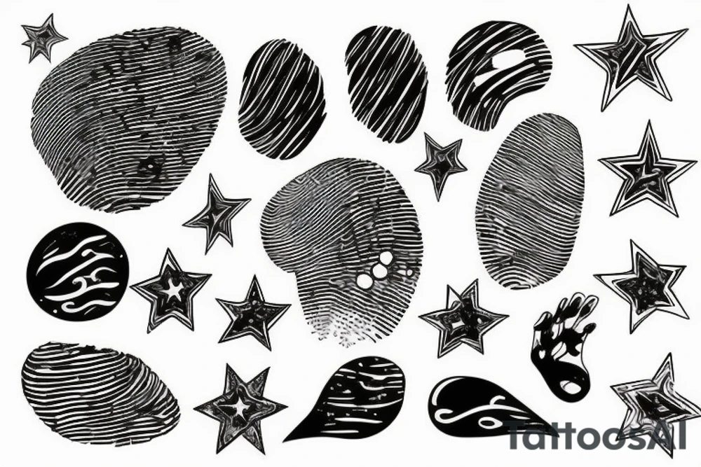 Star in fingerprint tattoo idea
