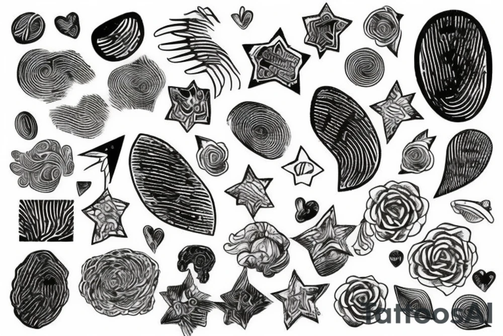 Star in fingerprint tattoo idea