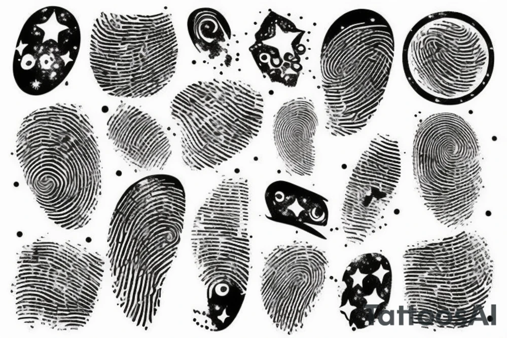Star in fingerprint tattoo idea