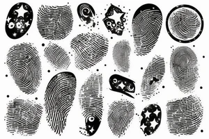 Star in fingerprint tattoo idea