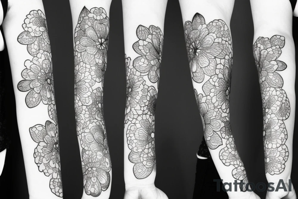 Line work flower thin tattoo idea