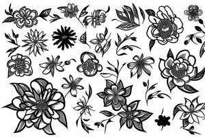 Line work flower thin tattoo idea