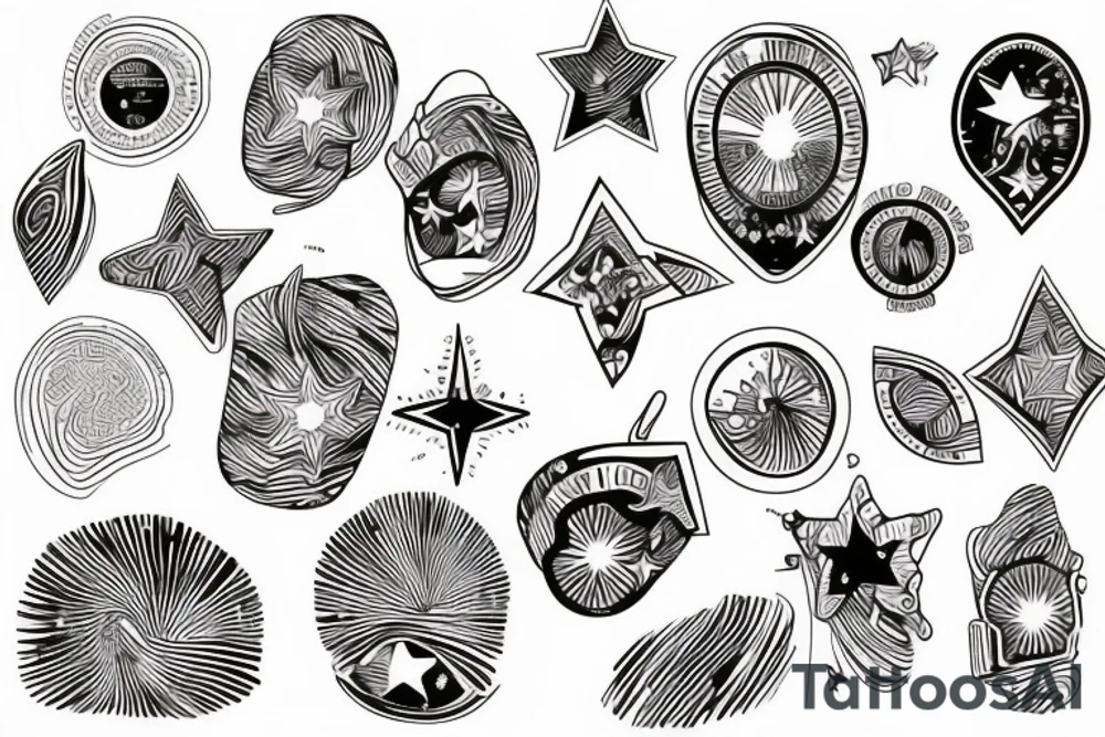 The star inside the fingerprint tattoo idea