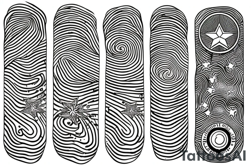 The star inside the fingerprint tattoo idea