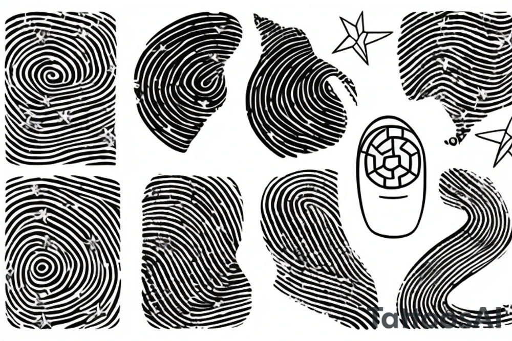 The star inside the fingerprint tattoo idea