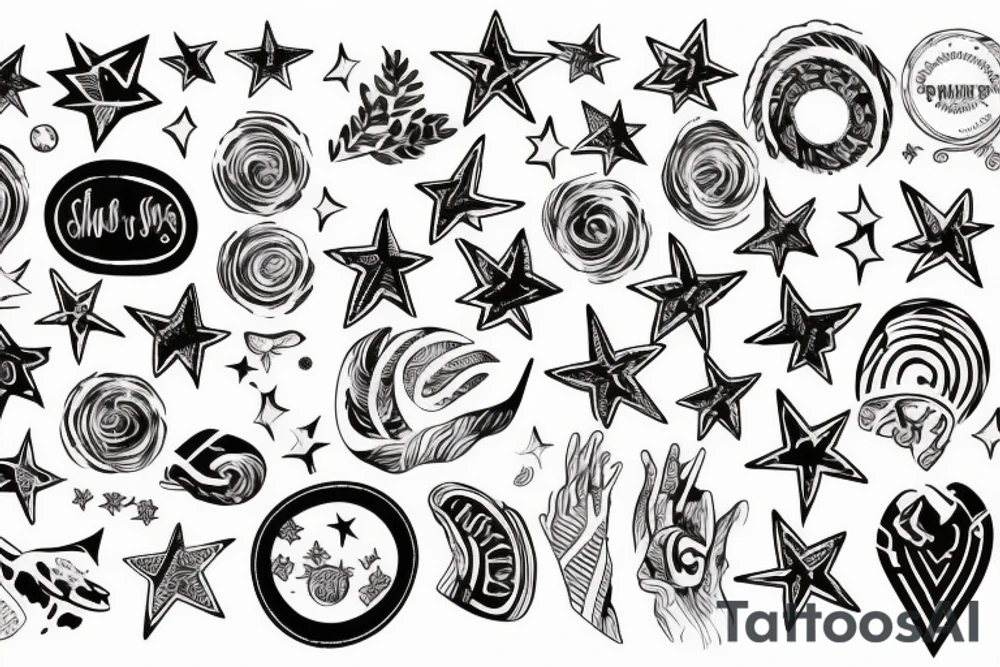 The star inside the fingerprint tattoo idea