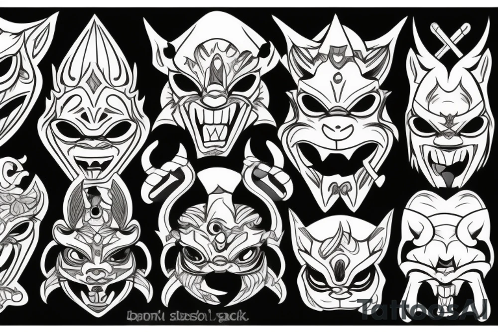 Oni mask tattoo idea