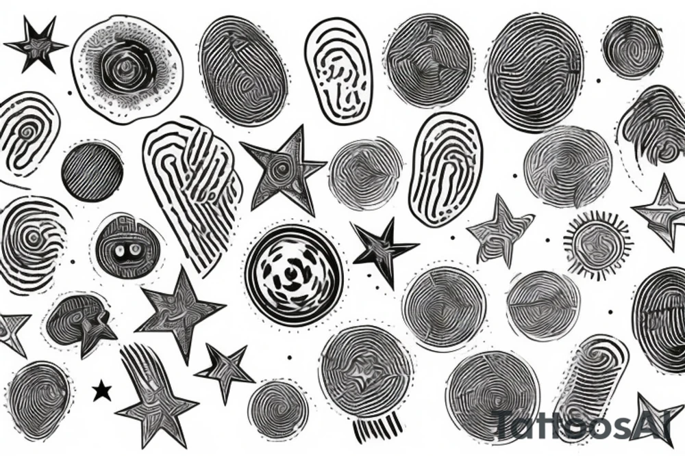 The star inside the fingerprint tattoo idea