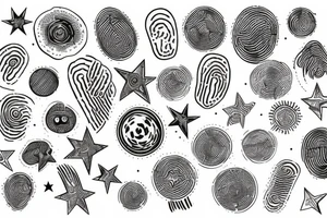 The star inside the fingerprint tattoo idea