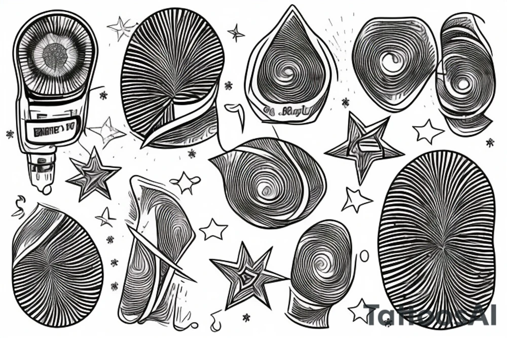 The star inside the fingerprint tattoo idea