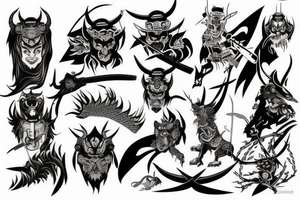 demon samurai tattoo idea