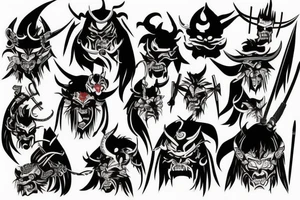 demon samurai tattoo idea