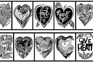 mountains with the writing “GIVE YOUR HEART KEEP YOUR HEAD” below tattoo idea
