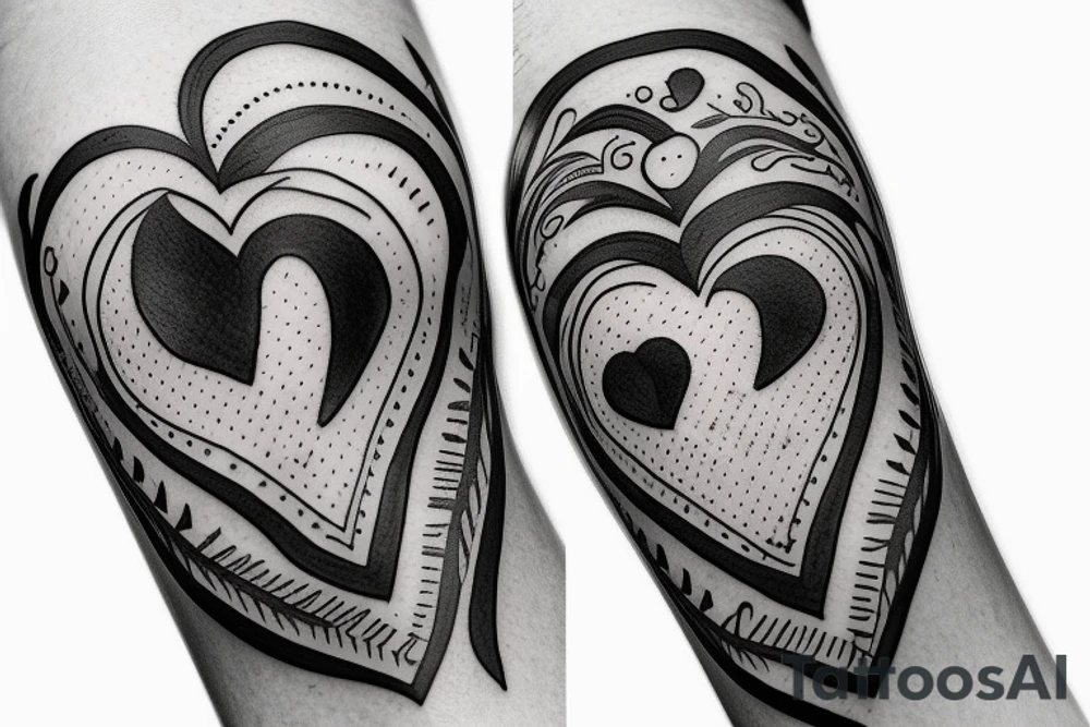 mountains with the writing “GIVE YOUR HEART KEEP YOUR HEAD” below tattoo idea