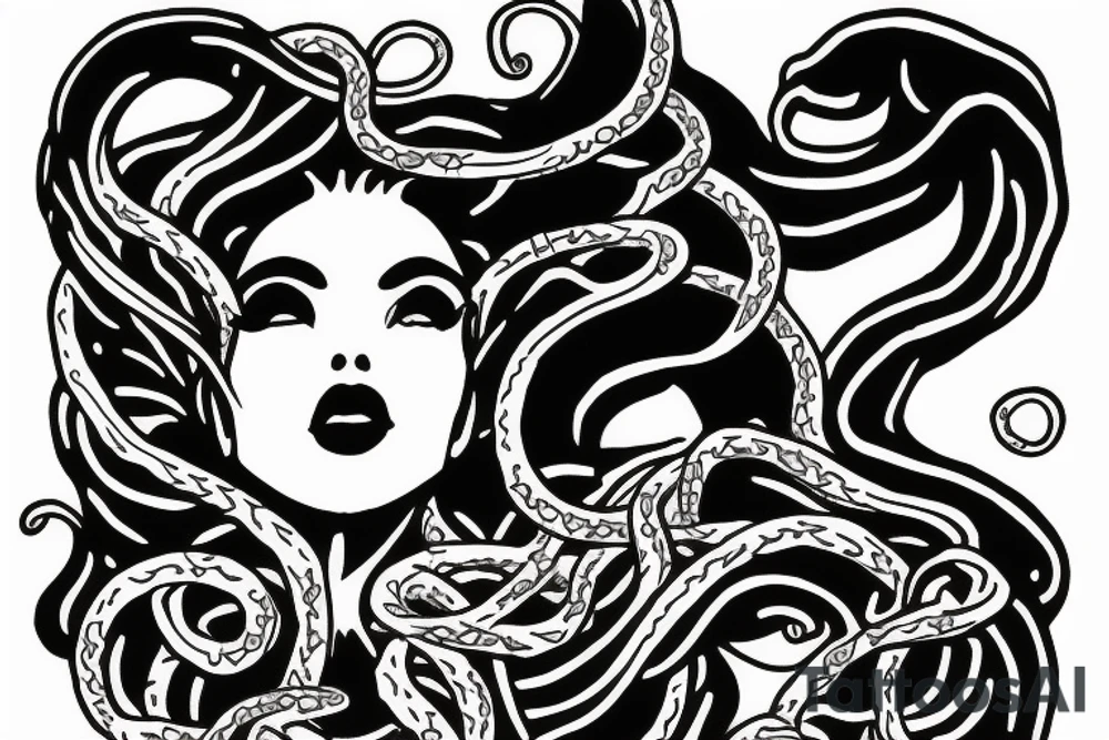 Medusa with tangled snakes tattoo idea