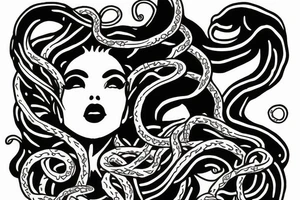 Medusa with tangled snakes tattoo idea