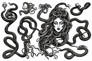 Medusa with tangled snakes tattoo idea
