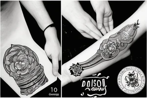 a wrist being cut with a tolsen tattoo idea
