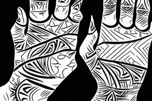 a pattern on the back of the middle finger going down to the hand tattoo idea