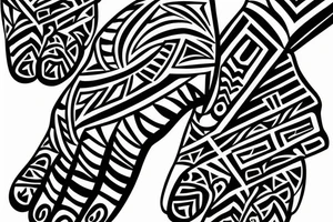 a pattern on the back of the middle finger going down to the hand tattoo idea