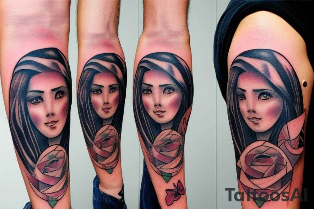 Daddy with daughter guardian tattoo idea
