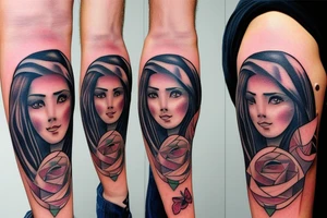 Daddy with daughter guardian tattoo idea
