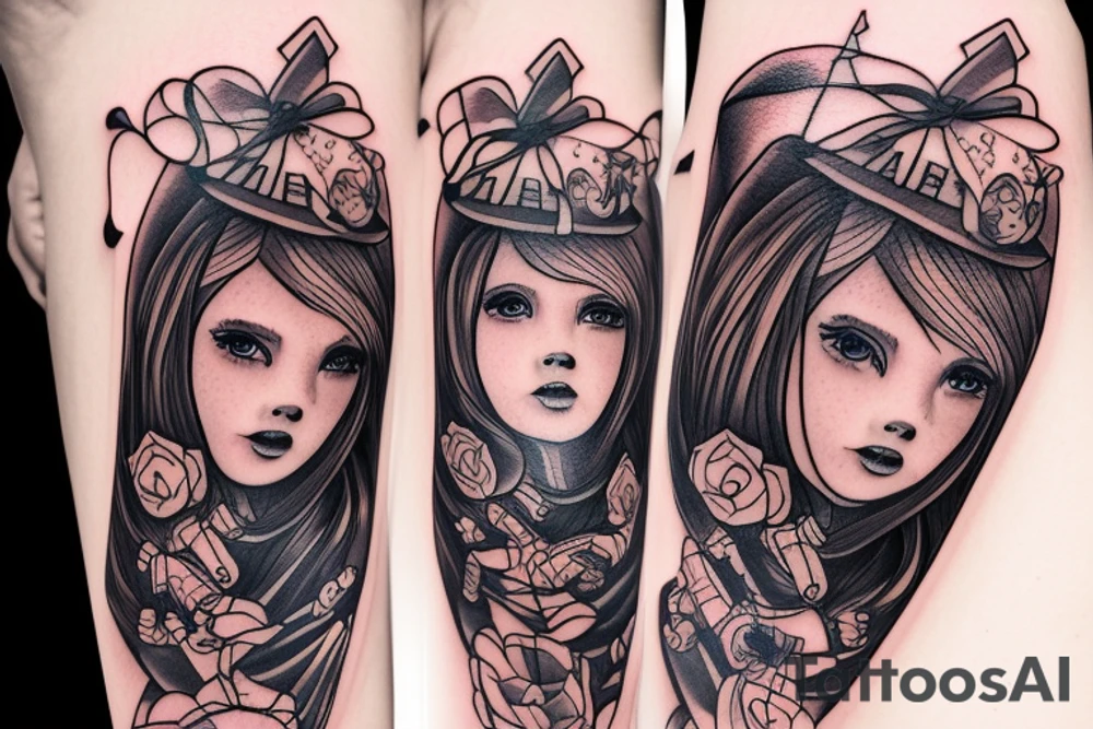 Daddy with daughter guardian tattoo idea