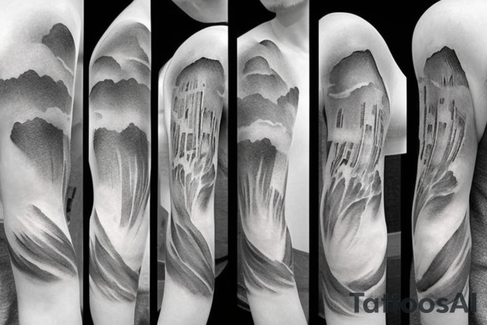3d window cloud tattoo idea