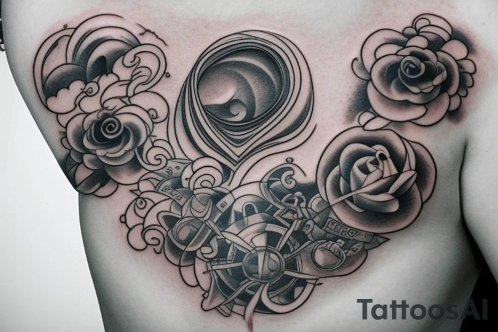 3d window cloud tattoo idea