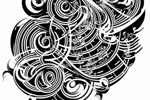tattoo musical keyboard glitch style simple tattoo idea