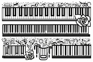 tattoo musical keyboard glitch style simple tattoo idea