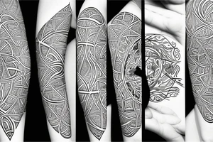 hebrew fierce wild patterns of geometry tattoo idea