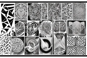 hebrew fierce wild patterns of geometry tattoo idea