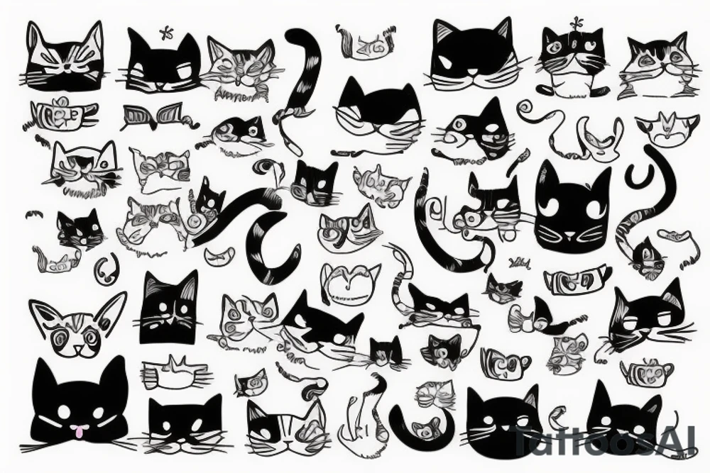 funny cat tattoo idea