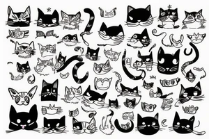 funny cat tattoo idea
