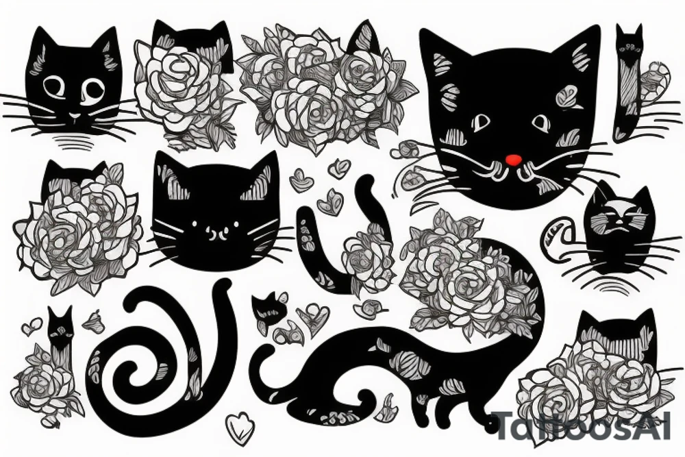 funny cat tattoo idea
