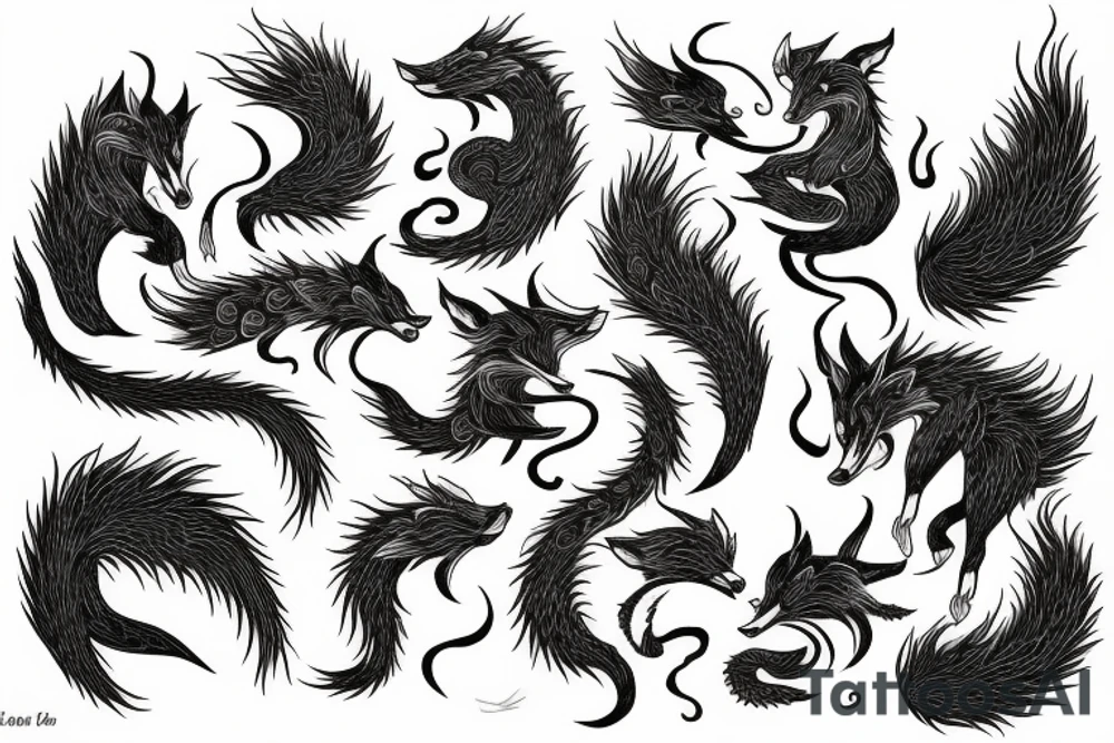 nine tailed fox tattoo idea
