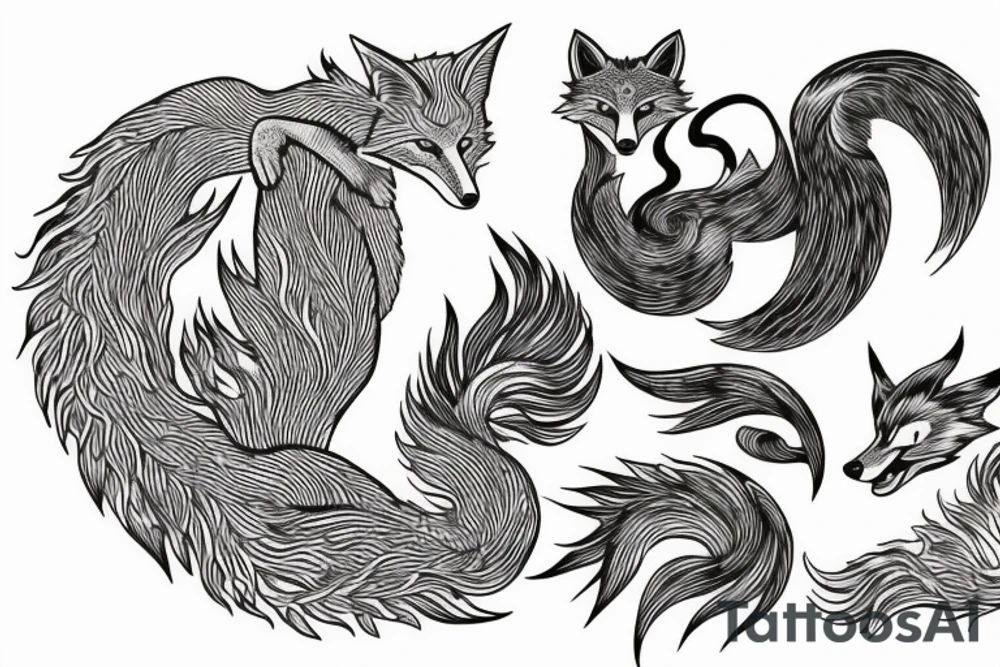 nine tailed fox tattoo idea