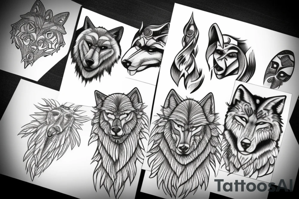 wolf of jungle tattoo idea