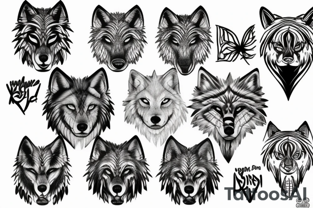 wolf of jungle tattoo idea