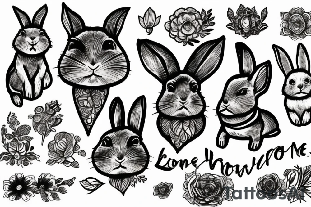 rabbit of home tattoo idea