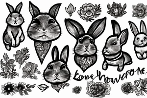 rabbit of home tattoo idea
