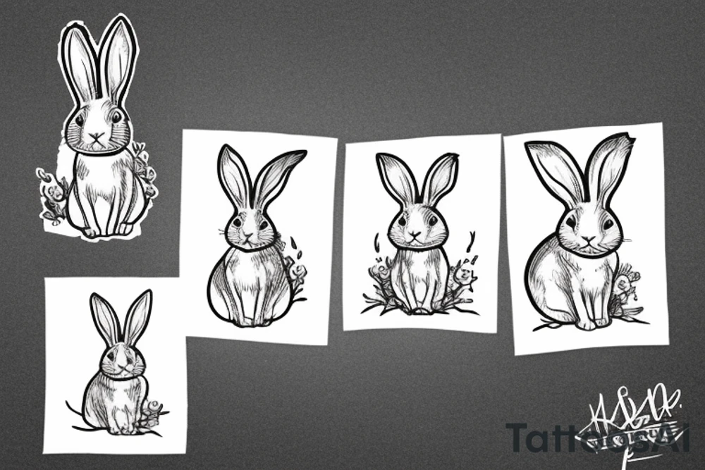 rabbit of home tattoo idea