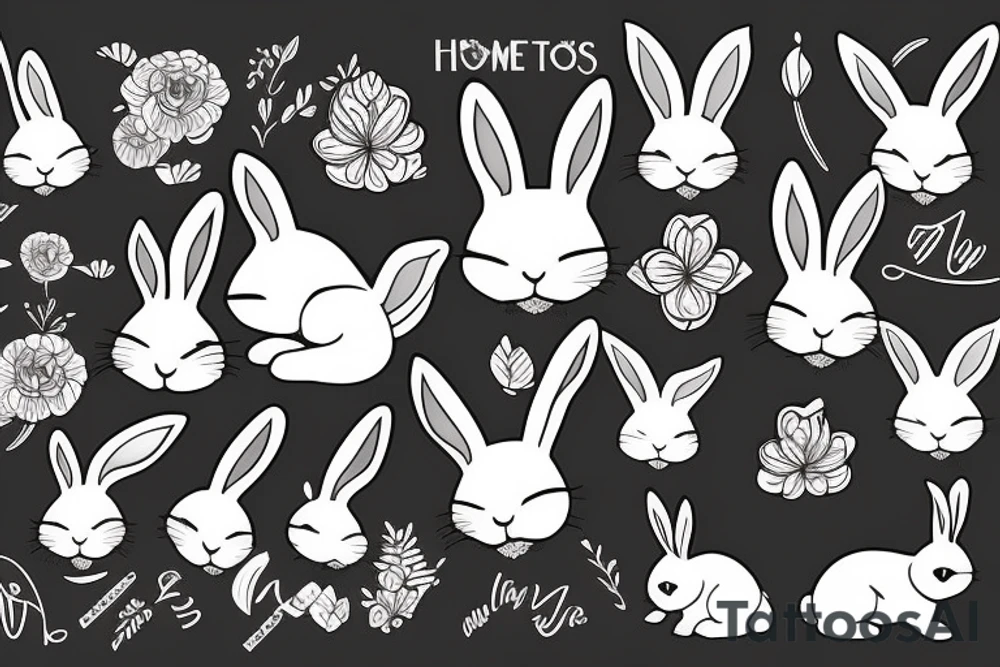 rabbit of home tattoo idea