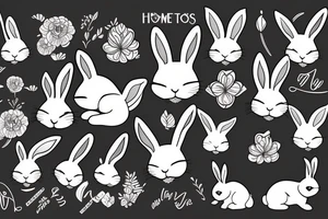 rabbit of home tattoo idea