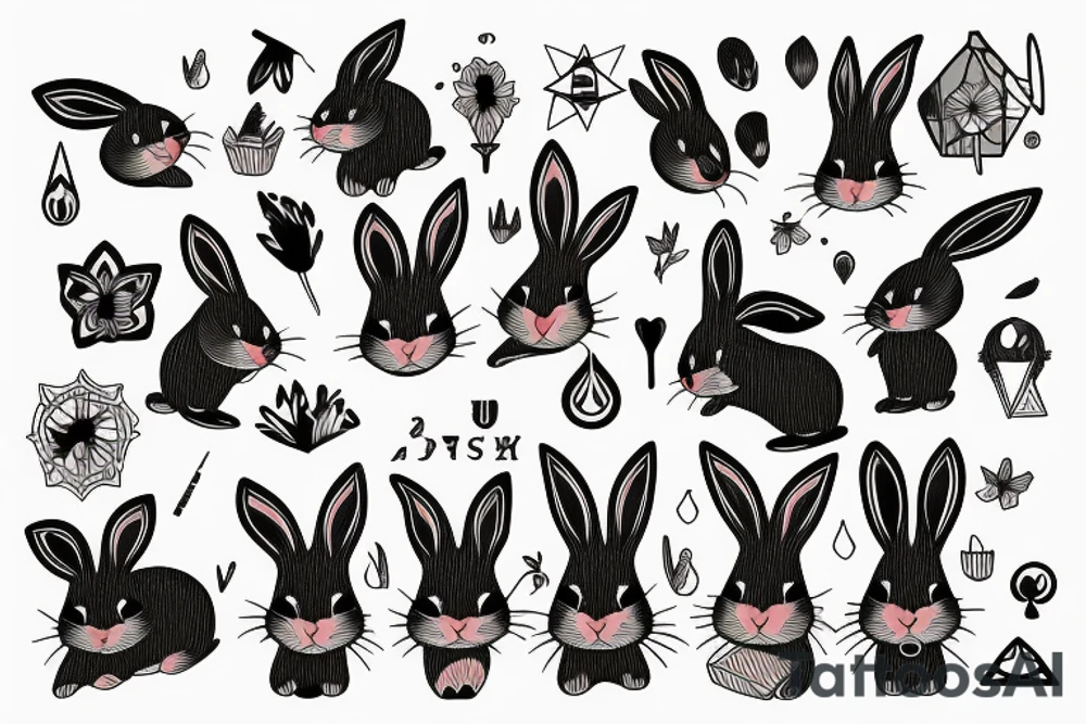 rabbit of home tattoo idea